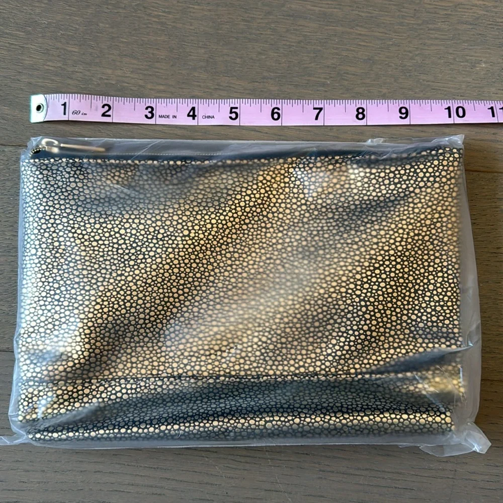 Tarte Gold Getter Polka Dot Makeup Cosmetic Bag Travel Pouch Zipper New Unused
